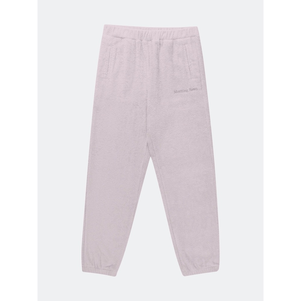 Morning News Drawstring High Rise Terry Towel Sweatpants